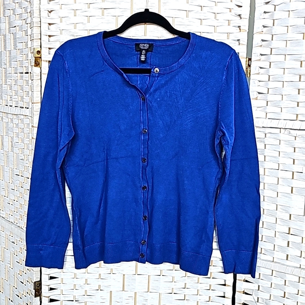 Jones New York Signature Marine Blue Cardigan - L